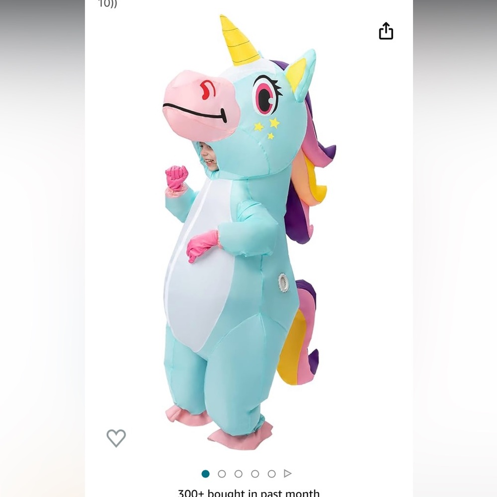 Inflatable Blue Unicorn Costume